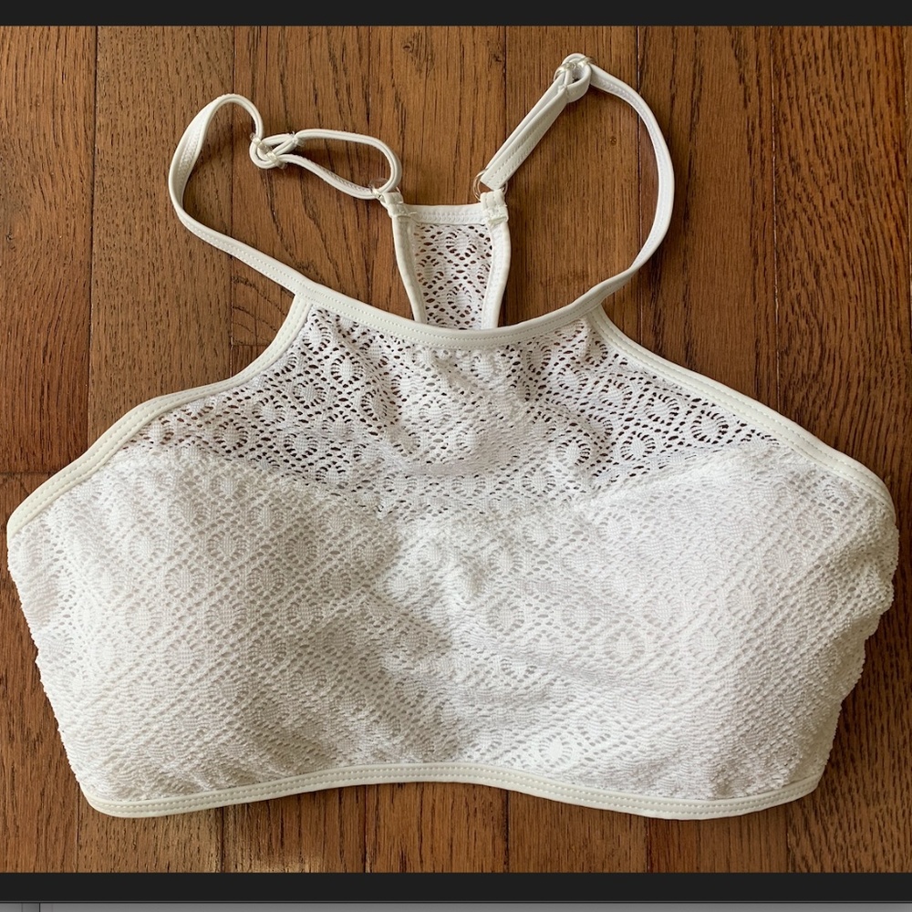 Patterned White Bathing Top
